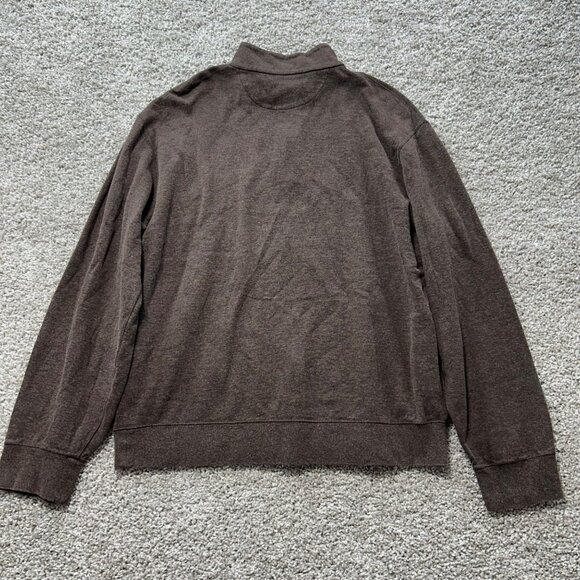 Polo Ralph Lauren Mens Large Performance Brown 1/4 Zip Pullover Sweatshirt - Picture 4 of 7